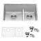 Ruvati 28" Undermnt Tight Radius 60/40 Dbl Bowl 16 Gauge SS Kitchen Sink RVH7255 - alternate 1
